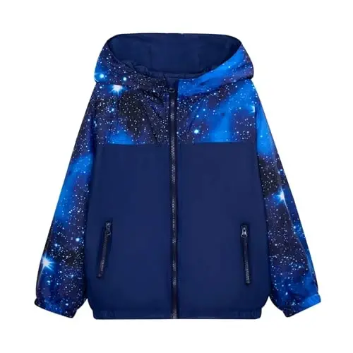 WELAKEN lightweight Jacket for Girls Kids & Toddler II Girls' Print Water-resistant Jacket 