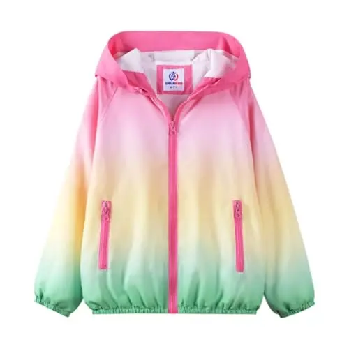 WELAKEN lightweight Jacket for Girls Kids & Toddler II Girls' Print Water-resistant Jacket - WELAKEN