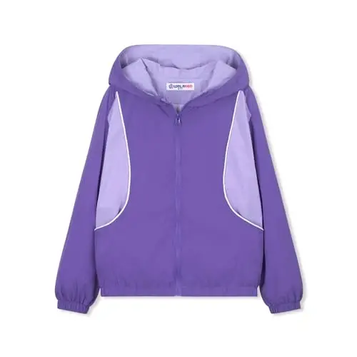 WELAKEN lightweight Jacket for Girls Kids & Toddler II Girls' Print Water-resistant Jacket 