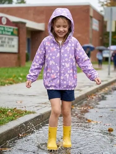 WELAKEN lightweight Jacket for Girls Kids & Toddler II Girls' Print Water-resistant Jacket - 2