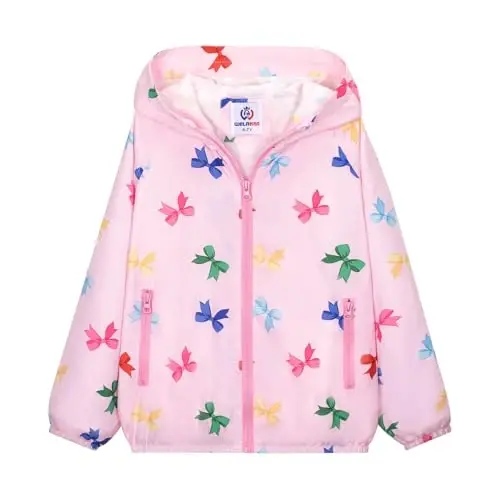 WELAKEN lightweight Jacket for Girls Kids & Toddler II Girls' Print Water-resistant Jacket - WELAKEN