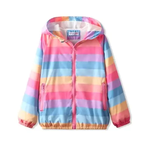 WELAKEN lightweight Jacket for Girls Kids & Toddler II Girls' Print Water-resistant Jacket - WELAKEN