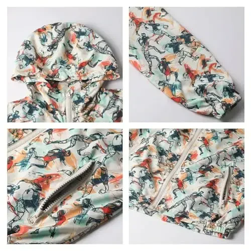 WELAKEN lightweight Jacket for Girls Kids & Toddler II Girls' Print Water-resistant Jacket - 3