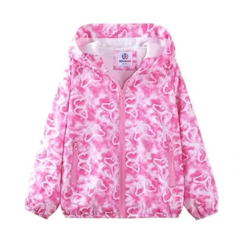 WELAKEN lightweight Jacket for Girls Kids & Toddler II Girls' Print Water-resistant Jacket - WELAKEN