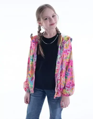 WELAKEN lightweight Jacket for Girls Kids & Toddler II Girls' Print Water-resistant Jacket - 3
