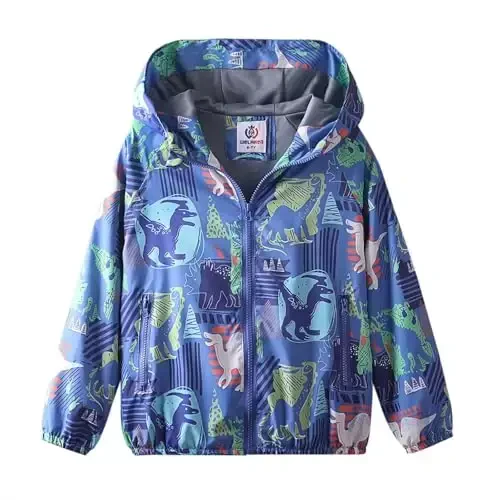 WELAKEN lightweight Jacket for Girls Kids & Toddler II Girls' Print Water-resistant Jacket - 1