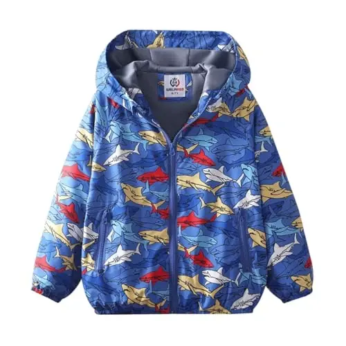 WELAKEN lightweight Jacket for Girls Kids & Toddler II Girls' Print Water-resistant Jacket - WELAKEN