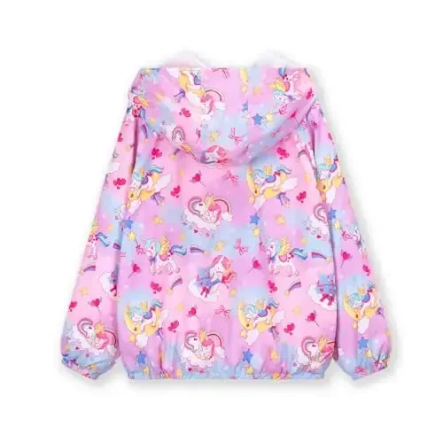 WELAKEN lightweight Jacket for Girls Kids & Toddler II Girls' Print Water-resistant Jacket - WELAKEN (1)