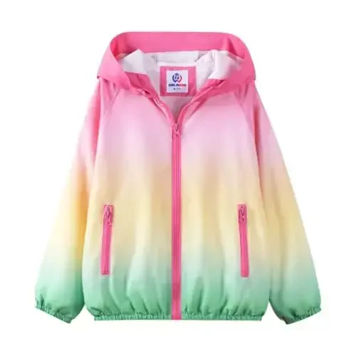 WELAKEN lightweight Jacket for Girls Kids & Toddler II Girls' Print Water-resistant Jacket - WELAKEN