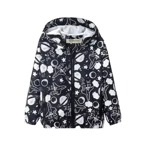 WELAKEN lightweight Jacket for Girls Kids & Toddler II Girls' Print Water-resistant Jacket 