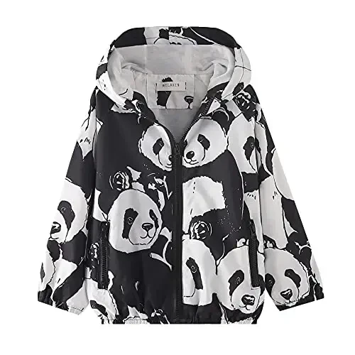 WELAKEN lightweight Jacket for Girls Kids & Toddler II Girls' Print Water-resistant Jacket 