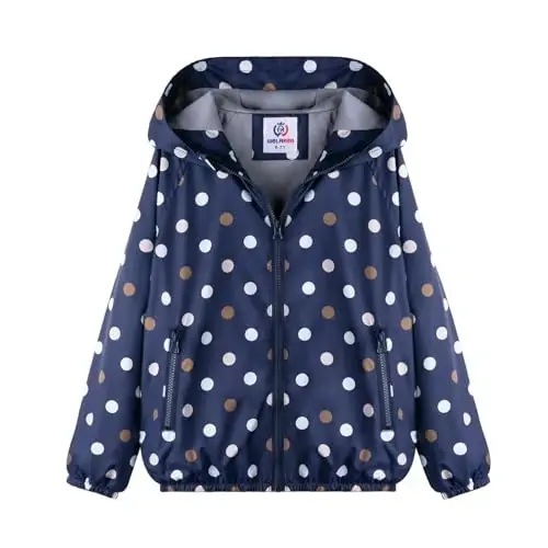 WELAKEN lightweight Jacket for Girls Kids & Toddler II Girls' Print Water-resistant Jacket 