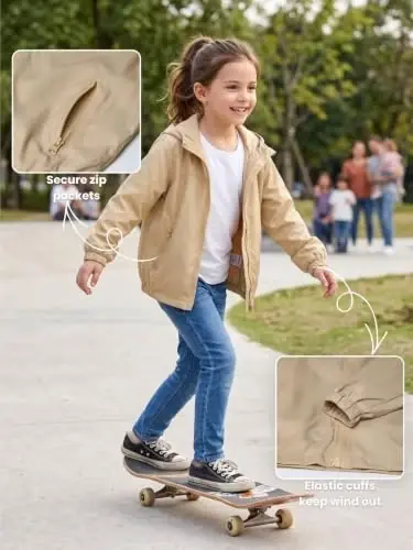 WELAKEN lightweight Jacket for Girls Kids & Toddler II Girls' Print Water-resistant Jacket - 3