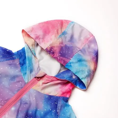 WELAKEN qizaloqlar va kenja yoshdagi bolalar uchun yengil kurtka II Qizlar uchun printli suvga chidamli kurtka - 3