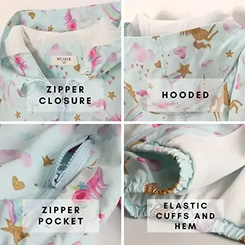 WELAKEN lightweight Jacket for Girls Kids & Toddler II Girls' Print Water-resistant Jacket - 3