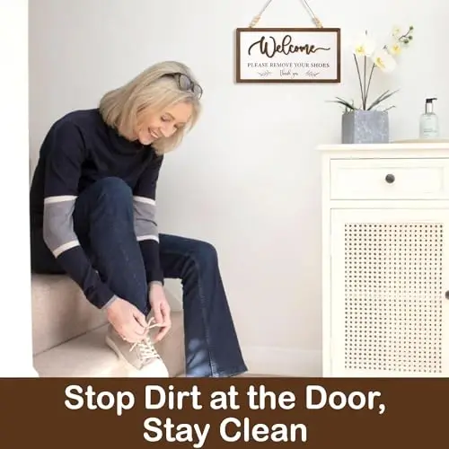 Welcome Please Remove Your Shoes Sign, Please Take Your Shoes Off Sign | No Shoe Signs for House, Take Off Your Shoe Signs for Front Door - 4