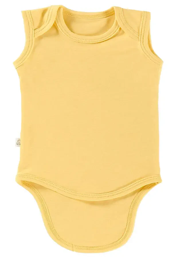 Wells 9 Parça Hastane Çıkışı Seti Organik Pamuk Yenidoğan Takımı - Sarı-Sarı - 4