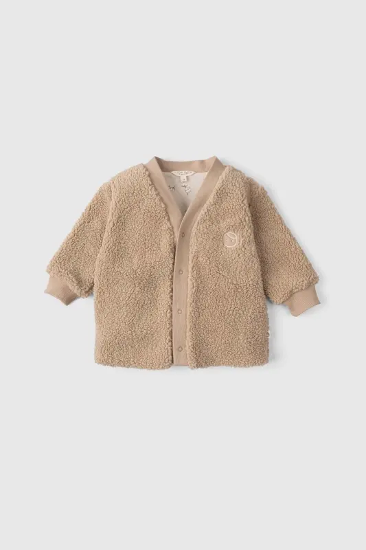 Wellsoft Baby Cardigan Cotton Patterned Beige - 2
