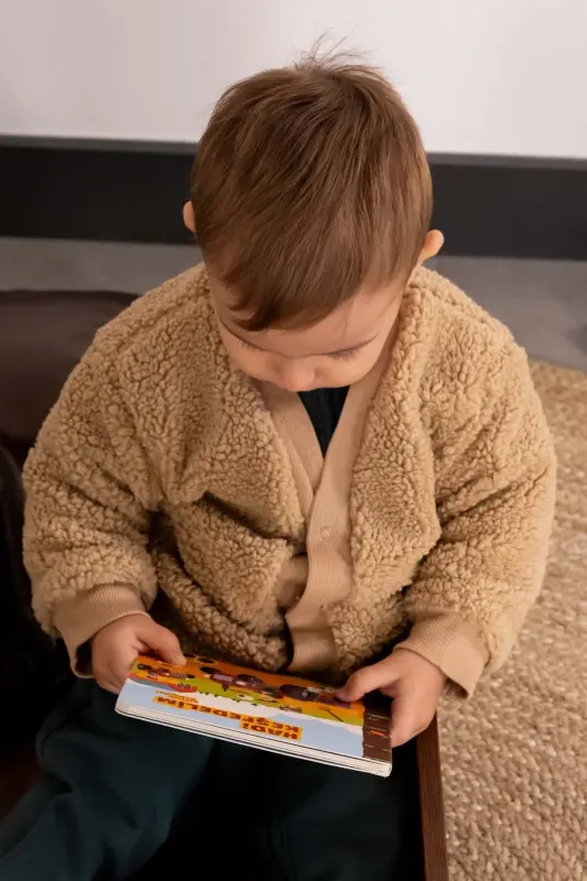 Wellsoft chaqaloq ko'ylagi paxta naqshli bej rang - 1