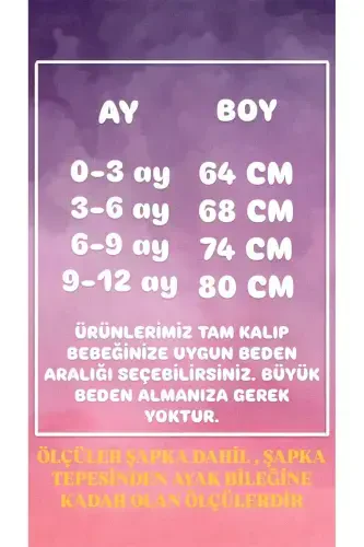 Wellsoft Peluş Unisex Fermuarlı Qishki Bolalar Uyqu Xaltasi Bolalar Tulumi Bolalar Tulumi Bolalar Kostyumi-krem - 5