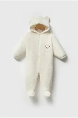 Wellsoft Plush Unisex Fermuarlı Patikli Qishki Chaqaloq Uyqu Kostyumi - BT BABY (1)