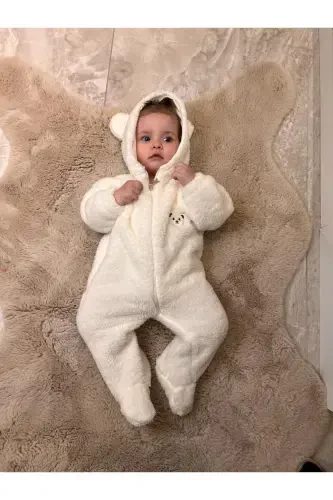 Wellsoft Plush Unisex Zippered Bootie Winter Baby Sleepsuit - 3