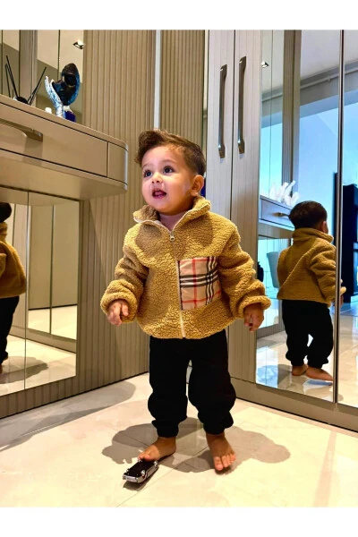 Wellsoft plush unisex zippered winter baby jacket - 4