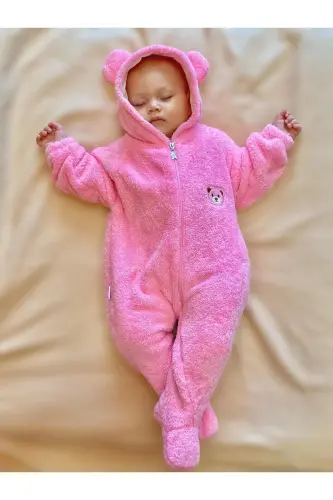 Wellsoft Plush Unisex Zippered Winter Baby Sleeping Bag Baby Jumpsuit Kids Jumpsuit Kids Costume-pink - 8