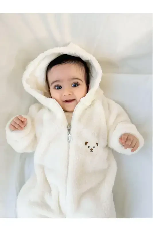 Wellsoft Plush Unisex Zippered Winter Baby Sleeping Bag Baby Romper Children's Romper Children's Costume-cream - 7