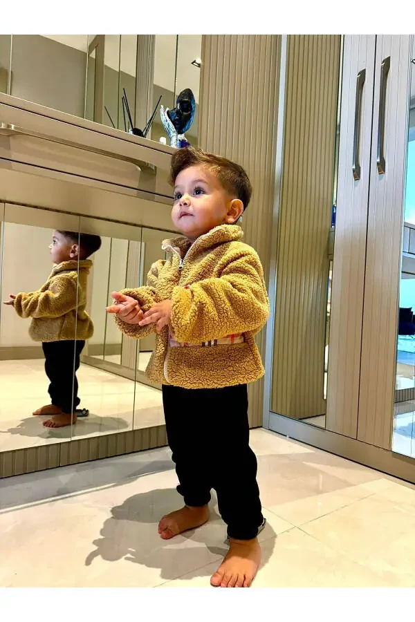 Wellsoft plyushli unisex fermuarlı qishki chaqaloq ko'ylagi - 6