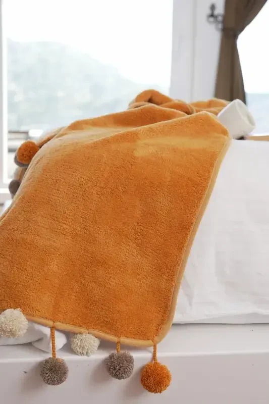 Wellsoft Ponponli Sharf /roʻmol/etol/yotoq Runner-xantal - 2