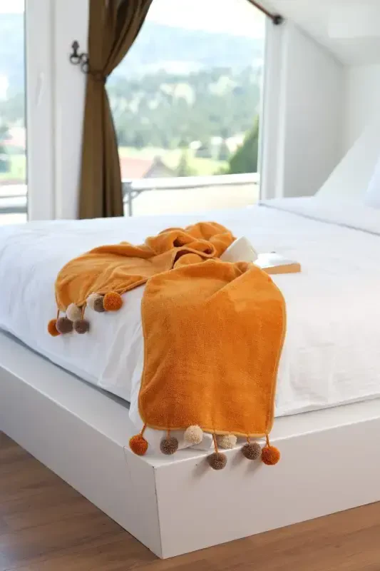 Wellsoft Ponponli Sharf /roʻmol/etol/yotoq Runner-xantal - 3