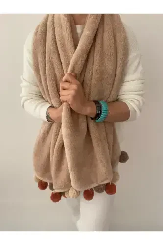 Wellsoft Tassel Scarf /shawl/etol/bed Runner-beige - 5