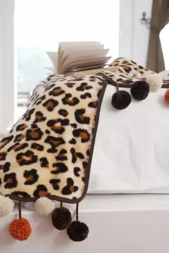 Wellsoft Tassel Scarf /shawl/etole/bed Runner-leopard - CAKKA (1)