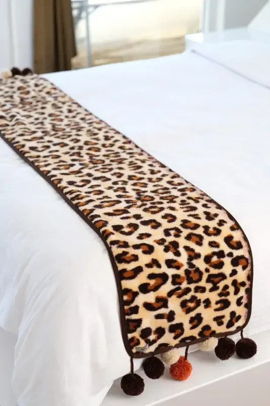 Wellsoft Tassel Scarf /shawl/etole/bed Runner-leopard - 4