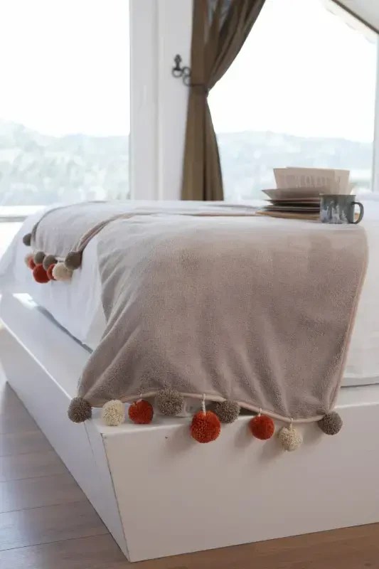 Wellsoft Tasseled Scarf /shawl/stole/bed Runner-mink - CAKKA