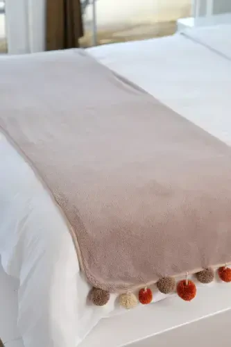 Wellsoft Tasseled Scarf /shawl/stole/bed Runner-mink - 4