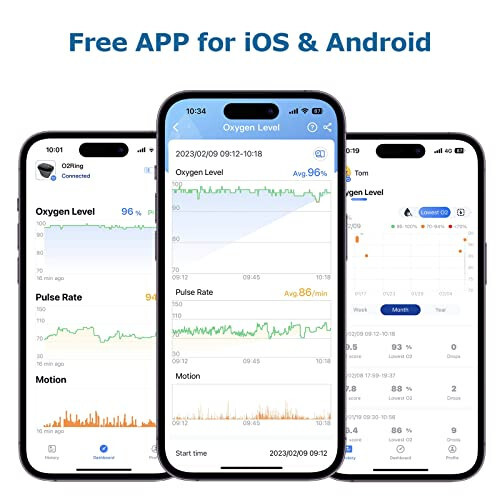 Wellue O2Ring Oxygen Monitor with Vibration Reminder -Bluetooth O2 Pulse Oximeter Rechargeable, Continuous Recording of SpO2 & PR, Blood Oxygen Saturation Tracker with Free APP & PC Reports - 5