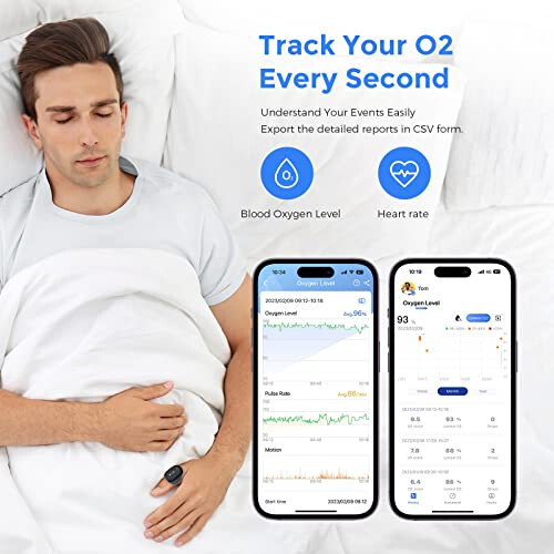 Wellue O2Ring Pulse Oximeter, Bluetooth SPO2 Blood Oxygen Saturation Monitor - Wearable O2 Ring Sensor with Vibration Reminder, Free APP & PC Report, Rechargeable - 11