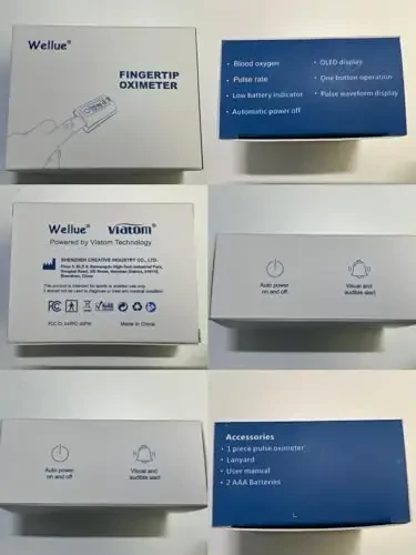 Wellue Pulse Oximeter Fingertip, Built-in xotiraga ega qon kislorod bilan to'yinganlik monitori, Beep eslatmasi, OLED ekran, Batareyalar va Lanyard - 7