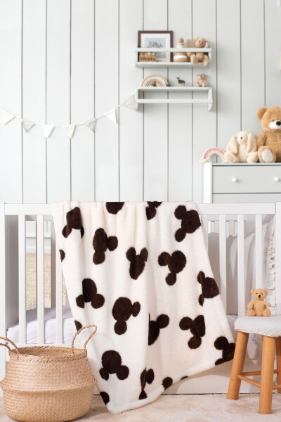 Welsoft Bebek Battaniyesi 80x100 cm. - beyaz-kahve 