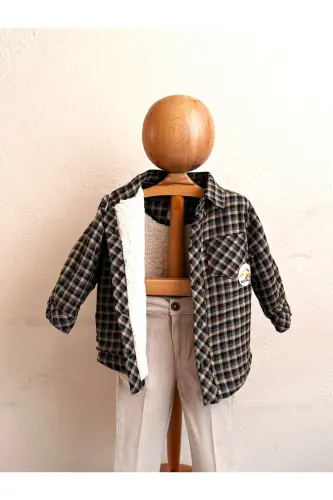 Welsoft Lumberjack Shirt Velvet Pants Set Men-GREEN - 7