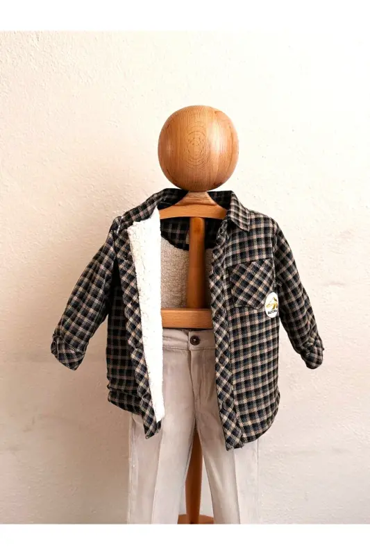 Welsoft Lumberjack Shirt Velvet Pants Set Men-GREEN - 7