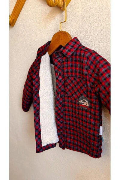 Welsoft Oduncuncu Gömlek Kadife Pantolon Takım Erkek-KIRMIZI - 8