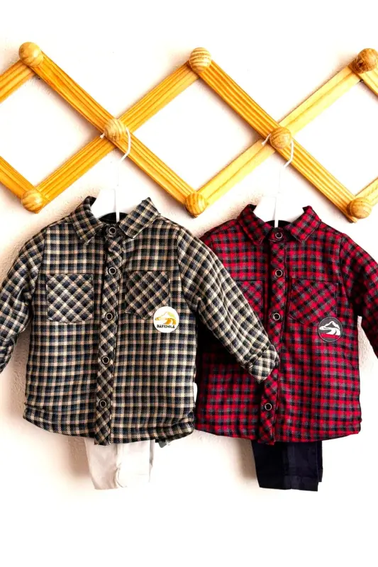 Welsoft Oduncuncu Ko'ylak Kadife Shimlar To'plami Erkaklar-YASHIL - 1