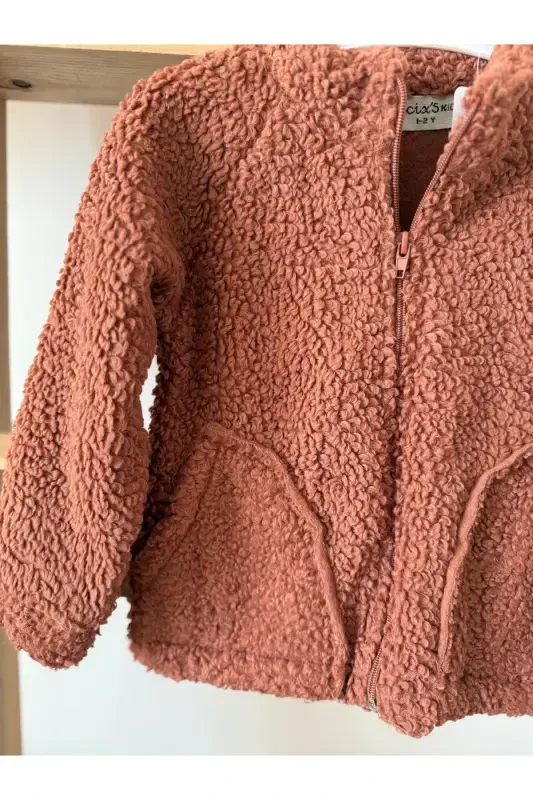 Welsoft O'g'il Bolalar Fermuarlı Yon Tomon Cho'ntakli Plush Ko'ylagi - 2