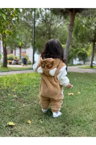 Welsoft Peluş Unisex Fermuarli Panda Bebek Uyqu Xaltasi-JIGARRANG - 4