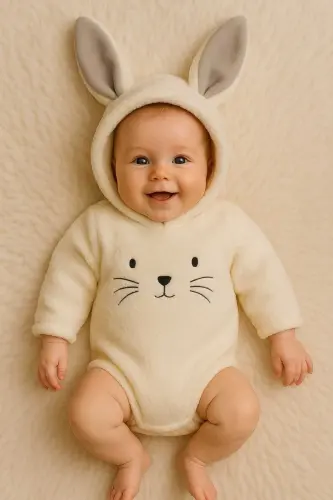 Welsoft Plush Unisex Winter Baby Snap Bodysuit - 1