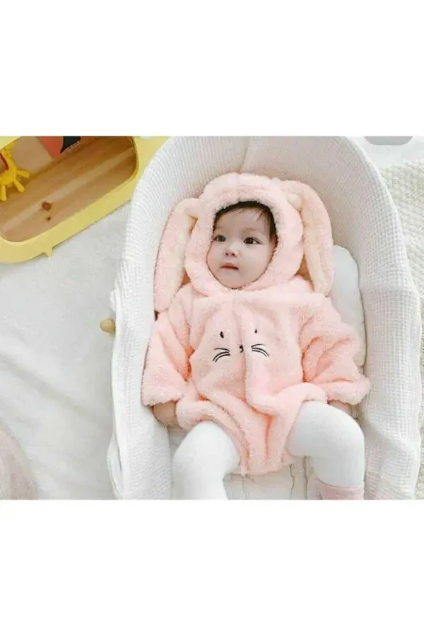 Welsoft Plush Unisex Winter Baby Snap Bodysuit - 1
