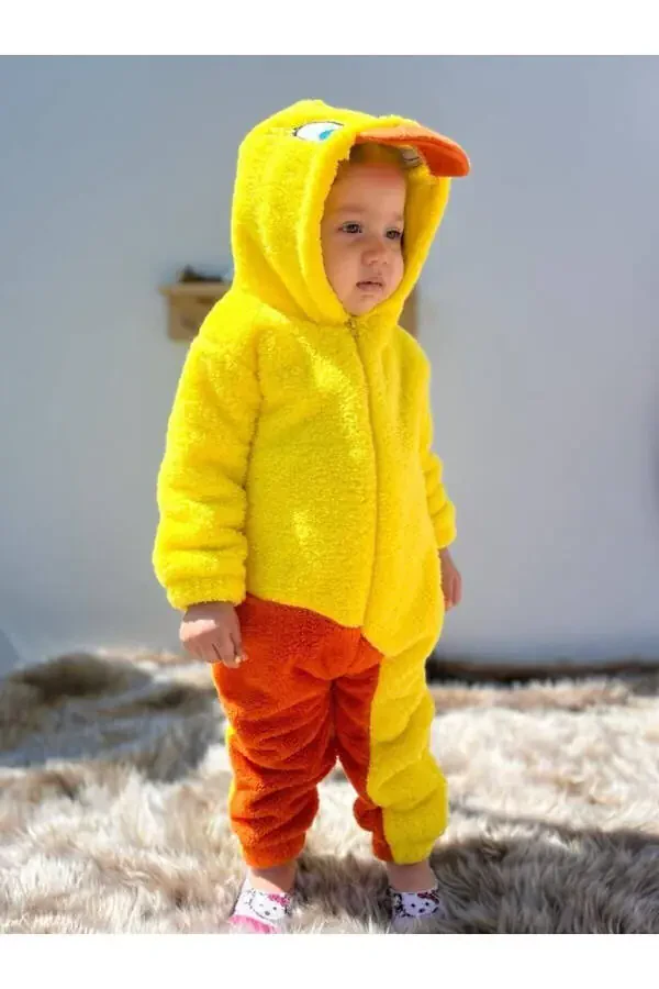 Welsoft plyushli uniseks fermuarlı qishki o'rdak chaqaloq uxlash xalta - 4